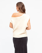 White Closet Textured One Shoulder Top