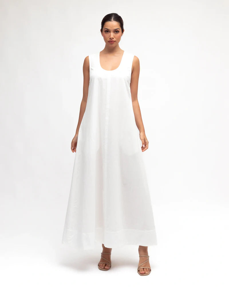 White Closet Plain Maxi Dress