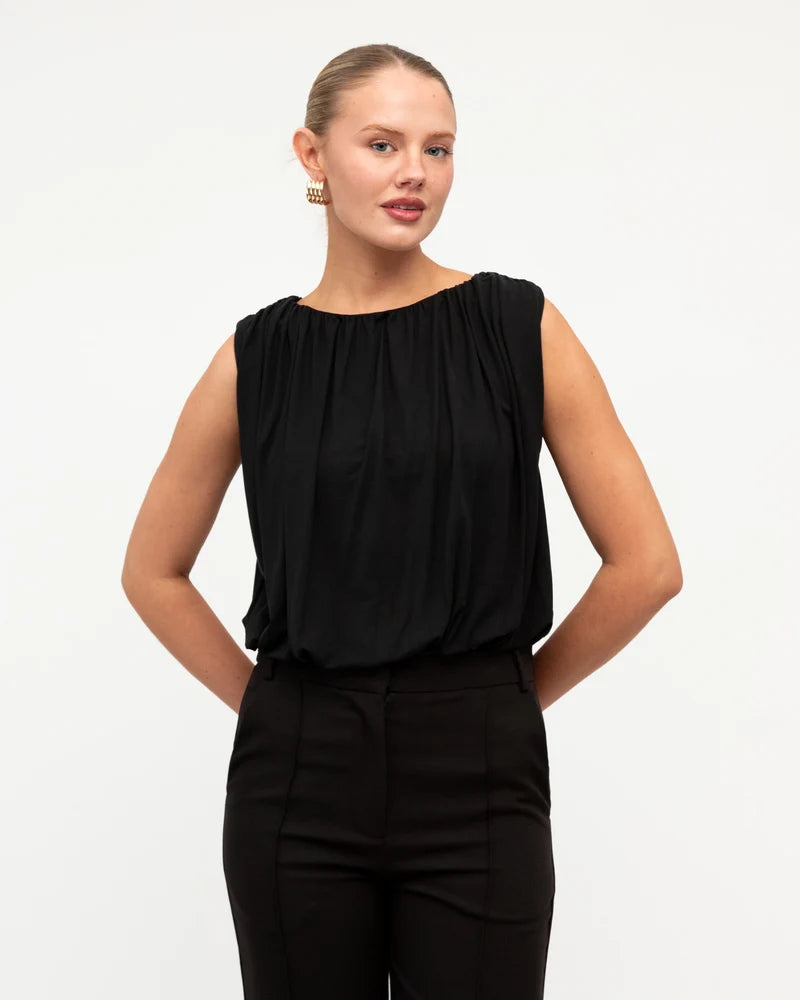 White Closet Bubble Hem Top