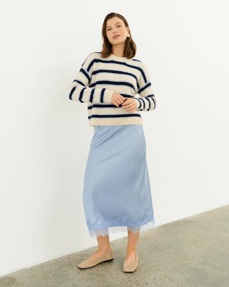 White Closet Stripe Knit Jumper