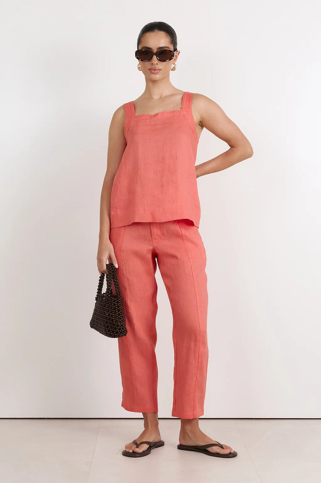 Adorne Tiffany Cropped Linen Pants