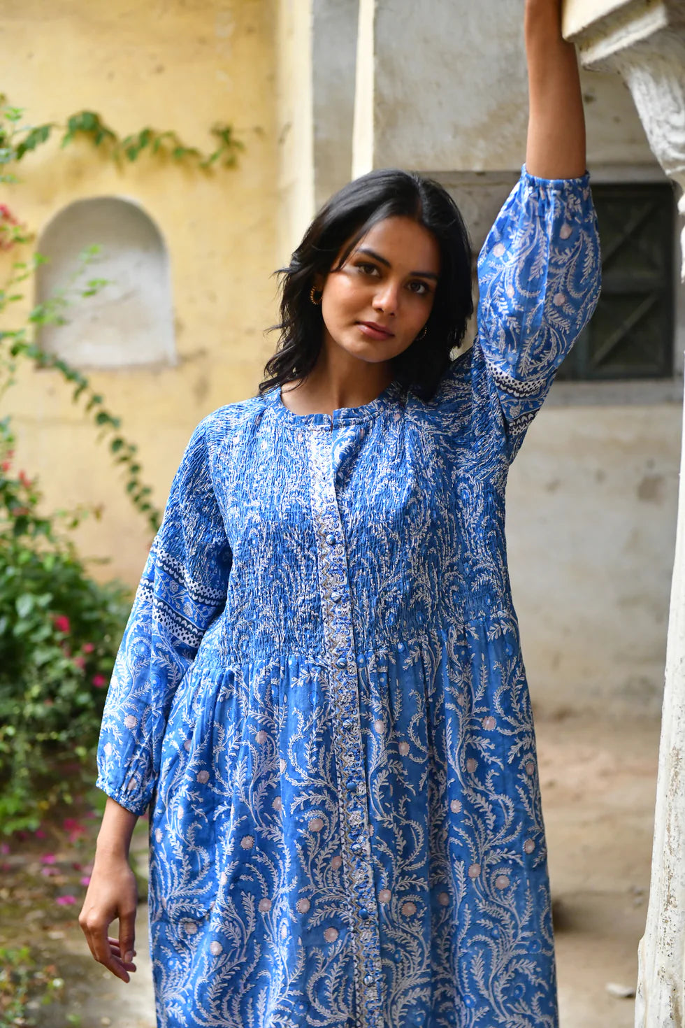 Azure and Indigo Wisteria Maxi Dress