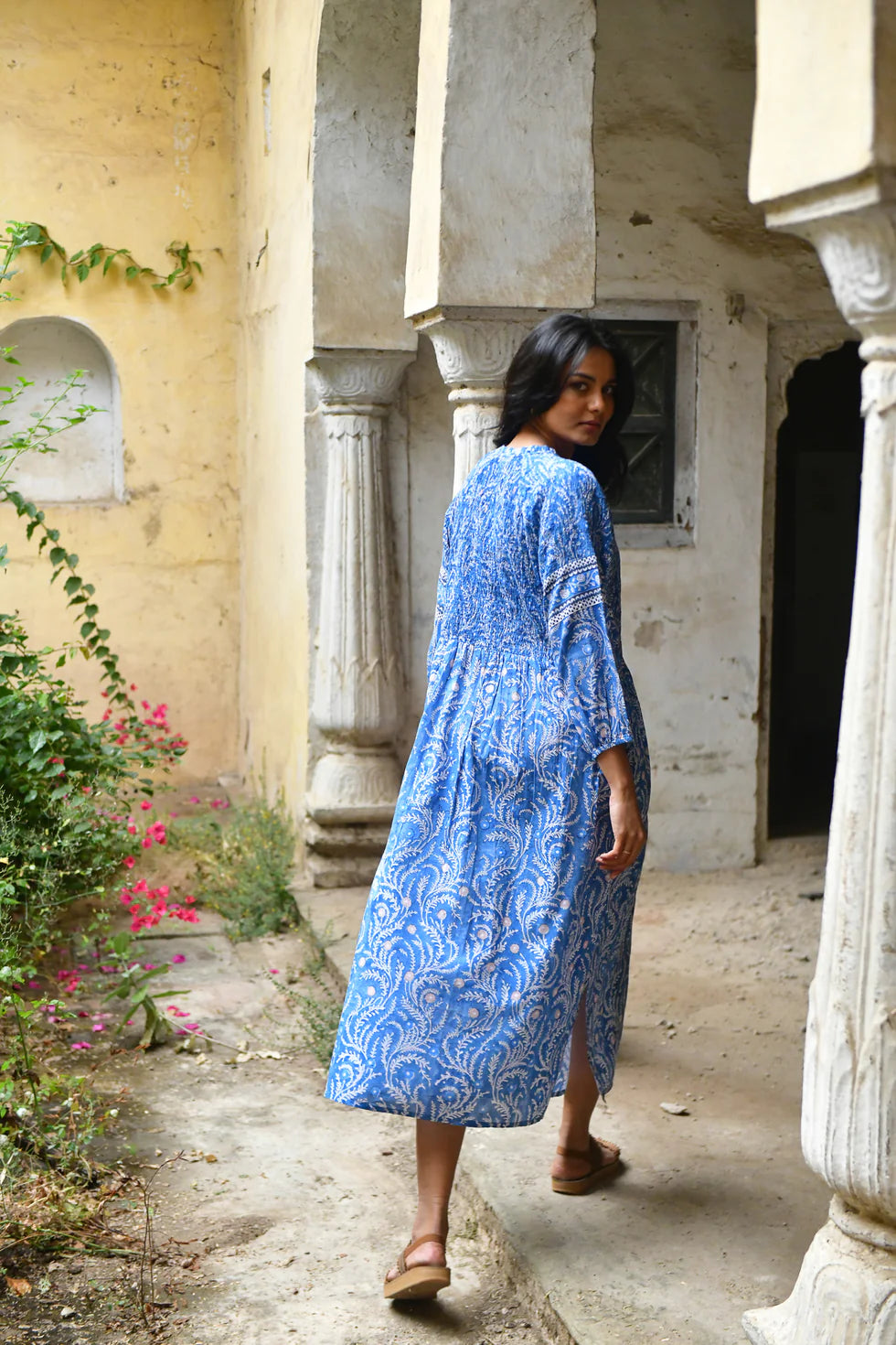 Azure and Indigo Wisteria Maxi Dress