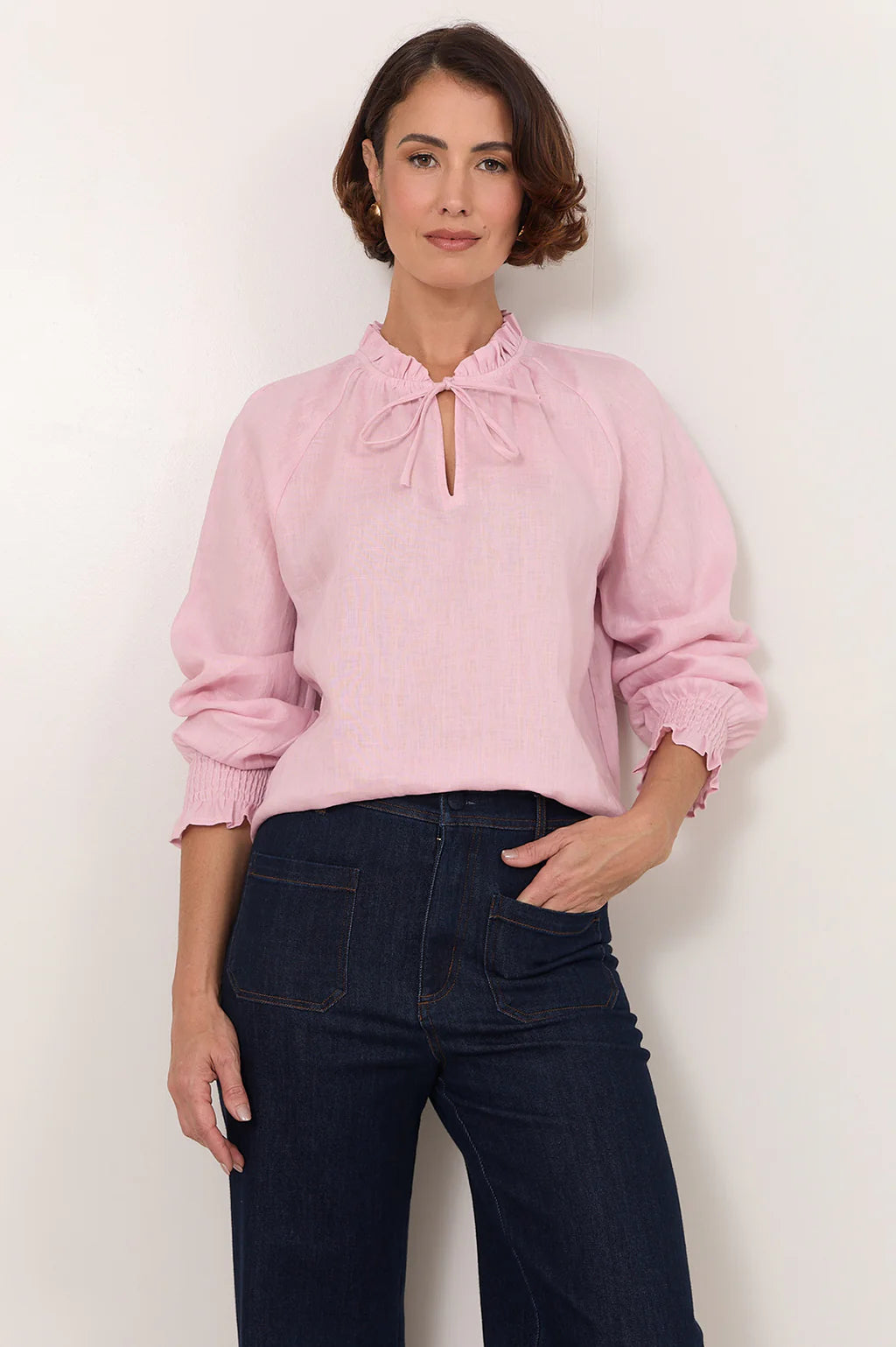Adorne Adelaide Long Sleeve Linen Top