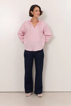 Adorne Adelaide Long Sleeve Linen Top