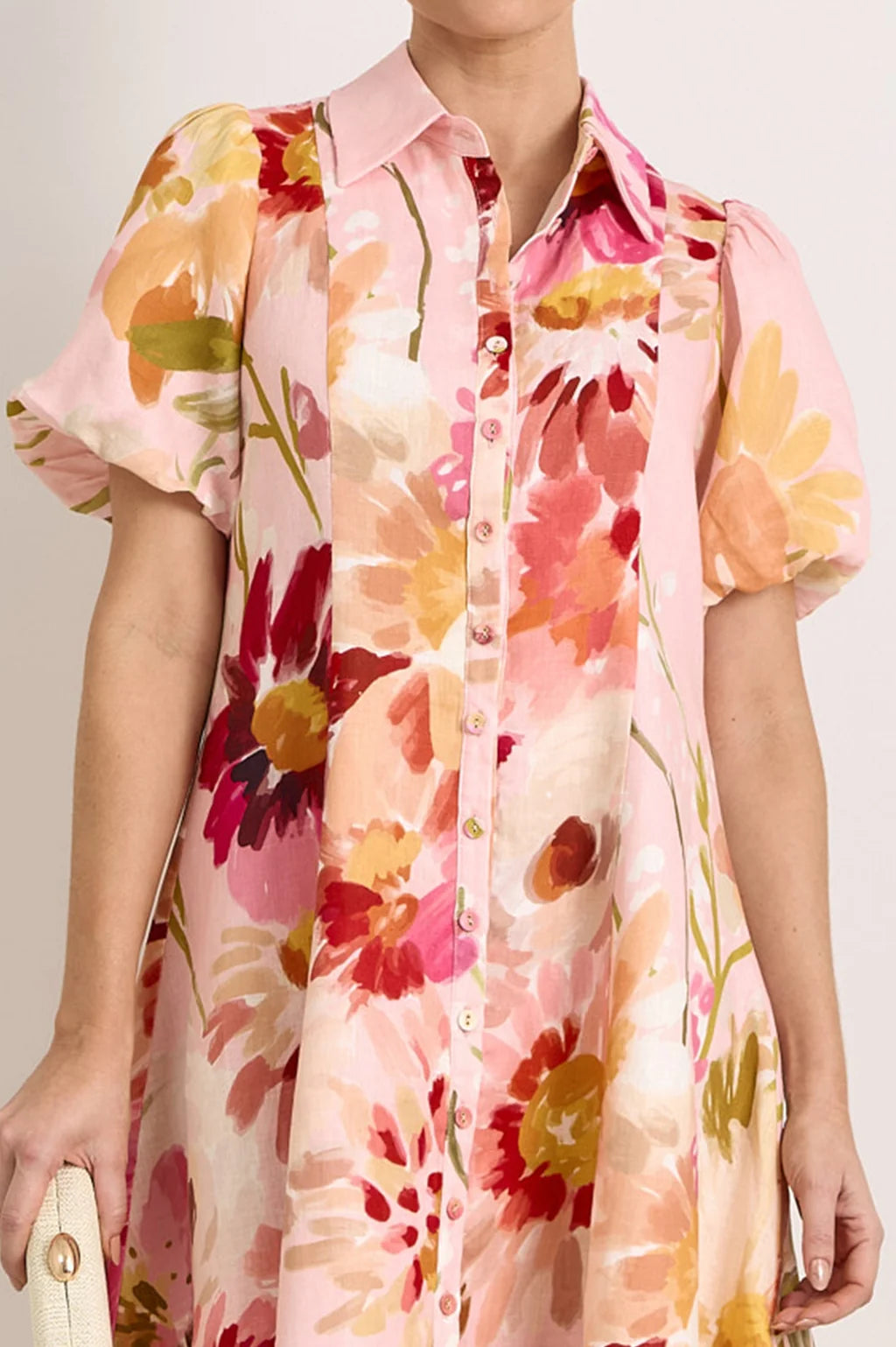 Adorne Amalie Linen Short Dress