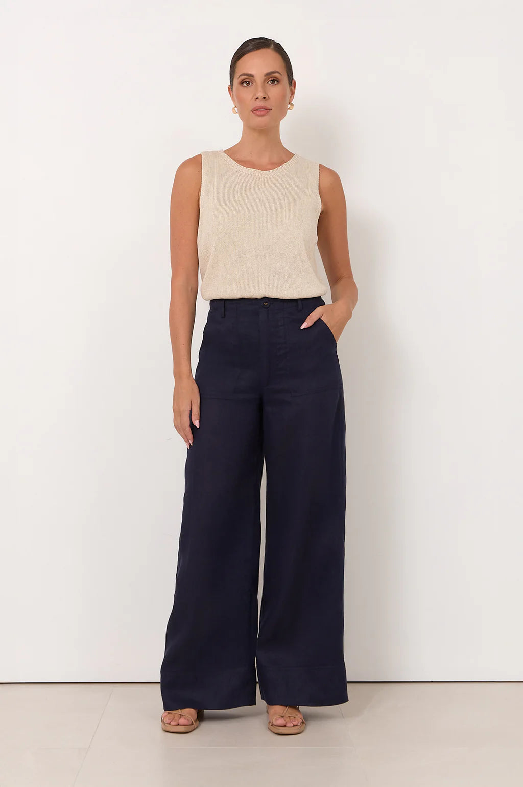 Adorne Avalon Wide Leg Linen Pant