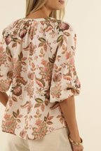 Humidity Bohemian Rose Blouse