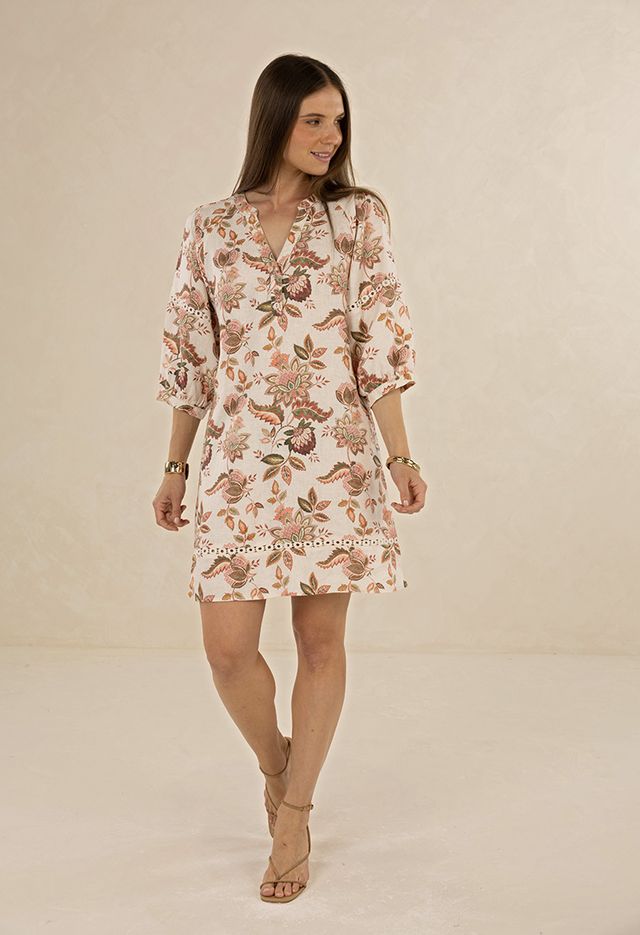 Humidity Bohemian Rose Shift Dress