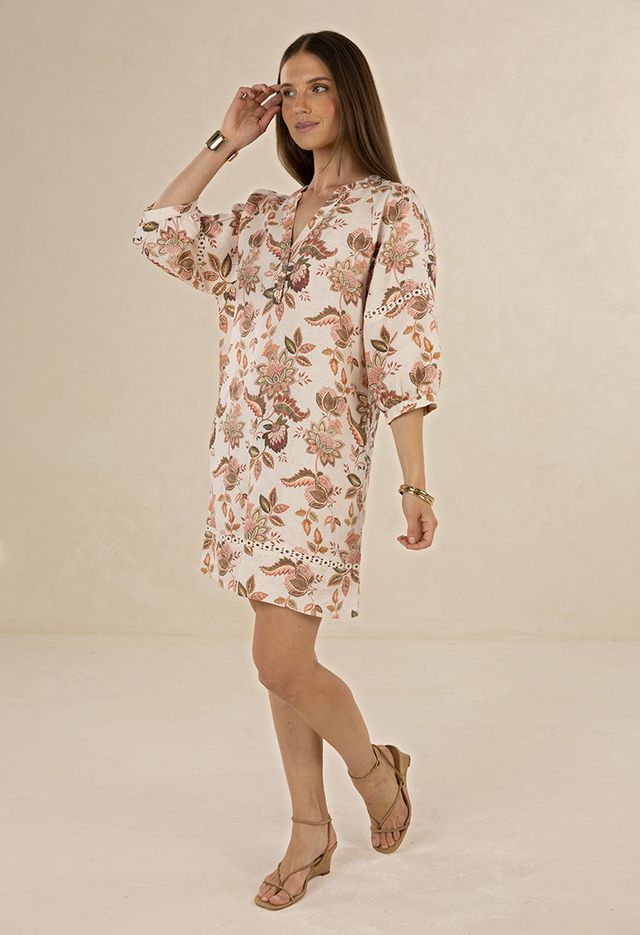 Humidity Bohemian Rose Shift Dress