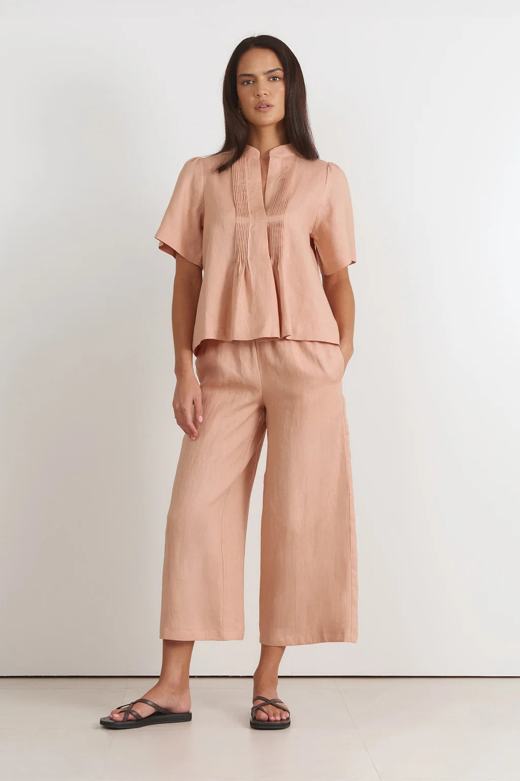 Adorne Fable Linen Culotte Pant