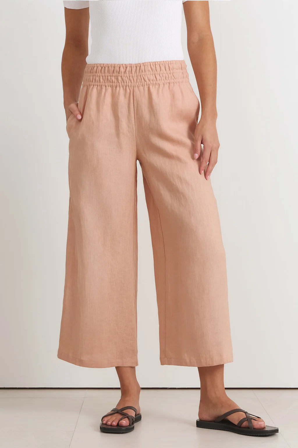 Adorne Fable Linen Culotte Pant