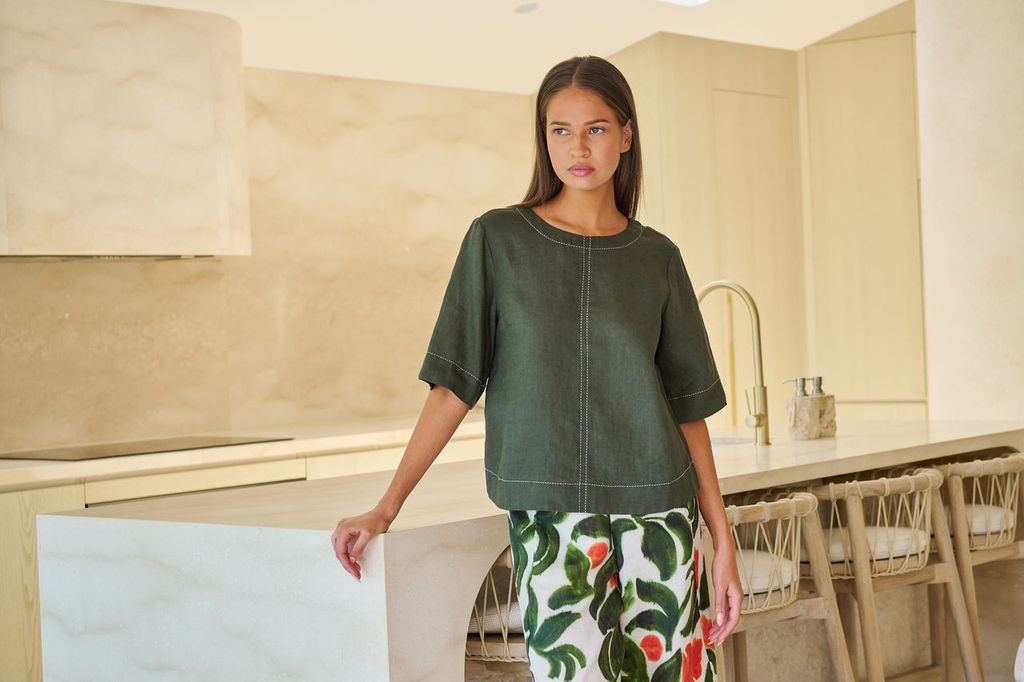 S26-GA724A Naturals linen top