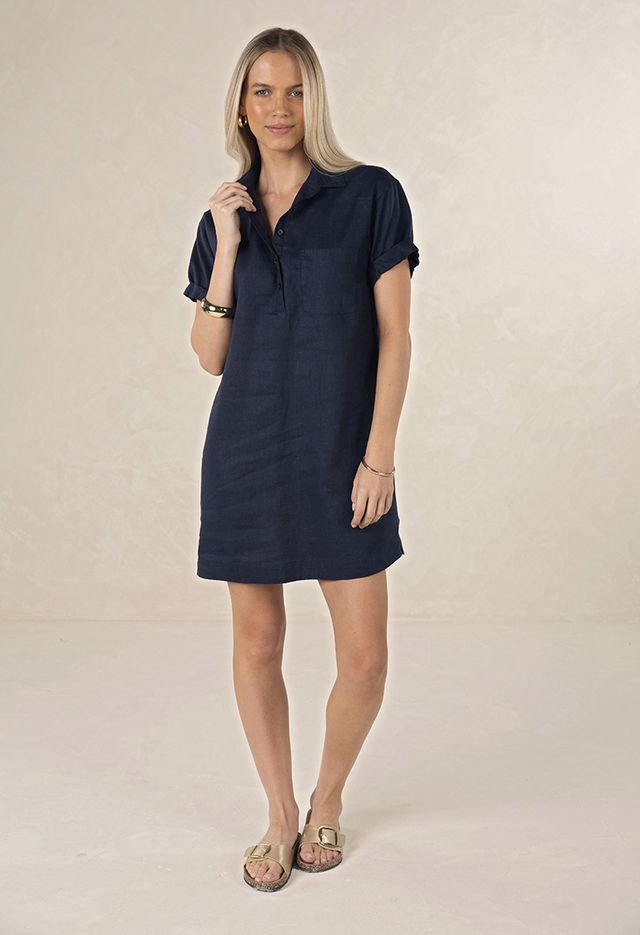 Humidity Hustle Linen Shirt Dress