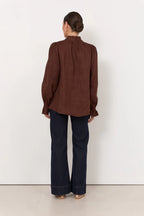Adorne Sandra Long Sleeve Linen Top