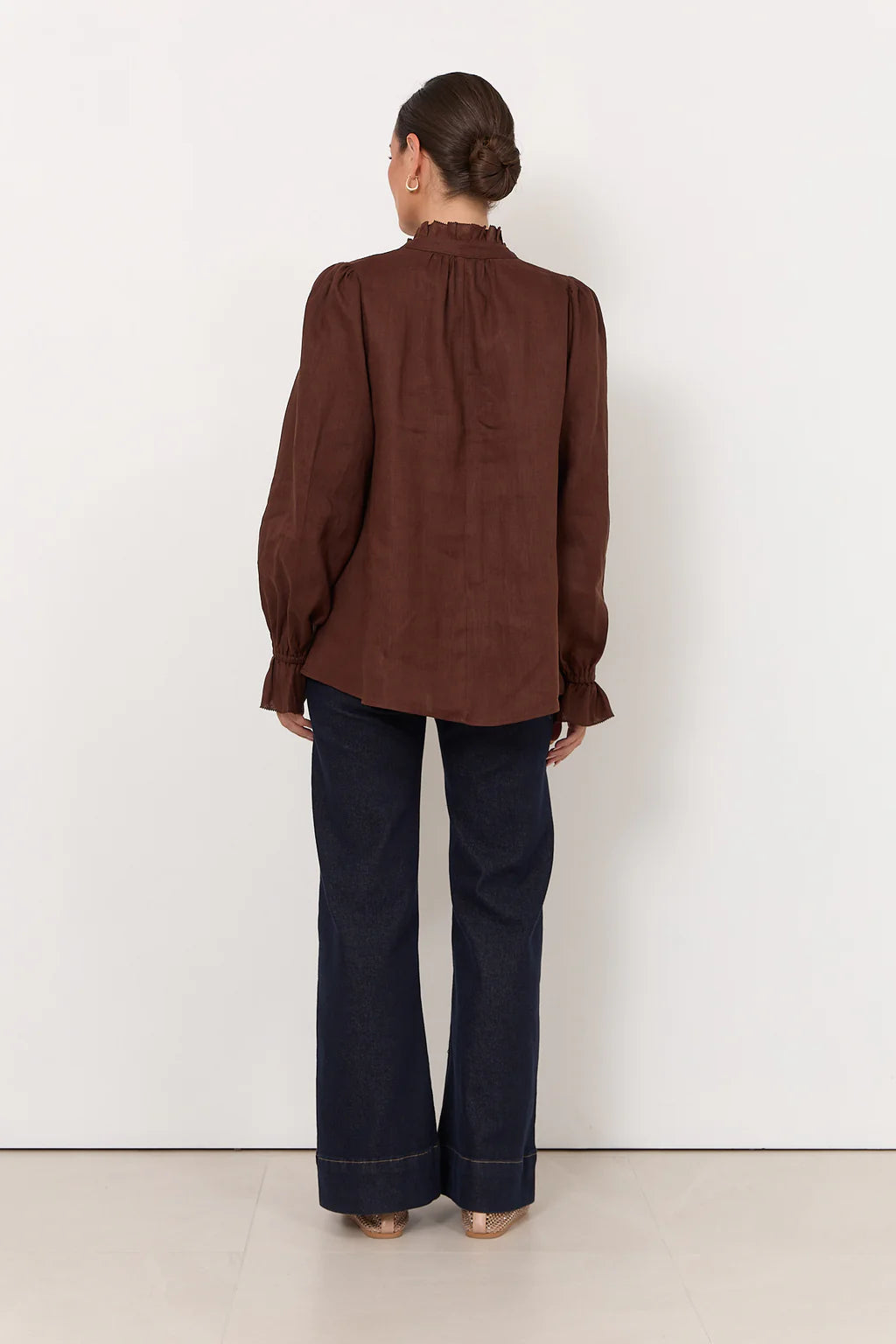 Adorne Sandra Long Sleeve Linen Top