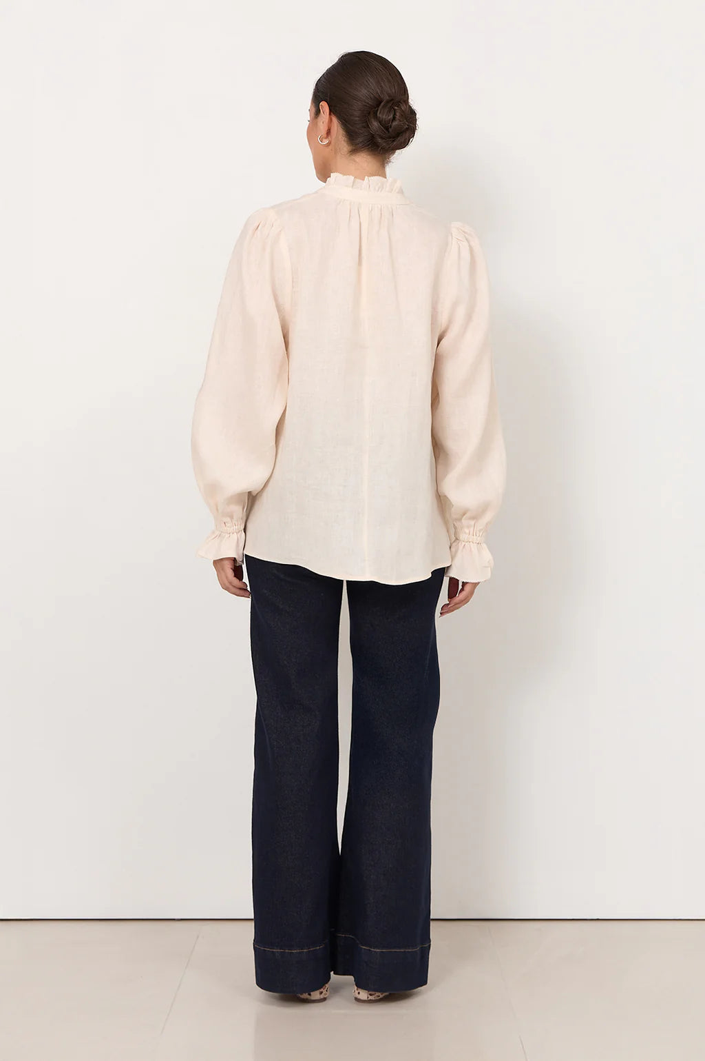 Adorne Sandra Long Sleeve Linen Top