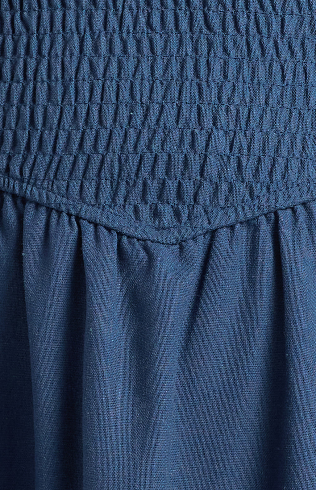 Style State Cotton shirred bodice V waist midi dress