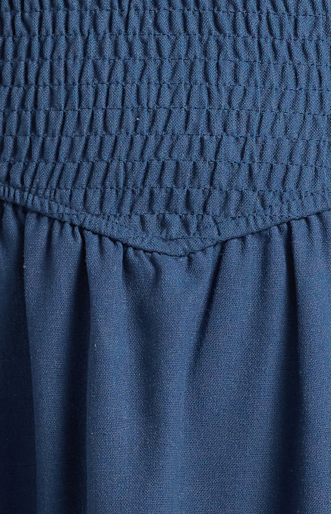 Style State Cotton shirred bodice V waist midi dress