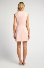 Style State Asymmetrical Gold Accent Button Vest Dress