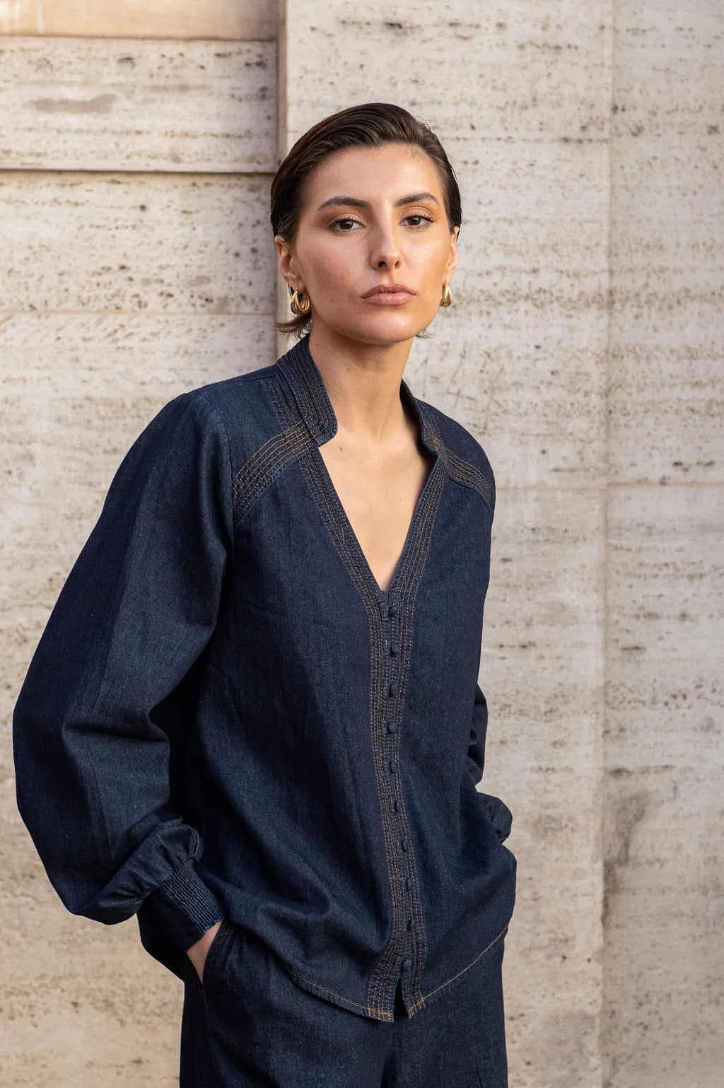 Adorne Vivi Lightweight Denim Top