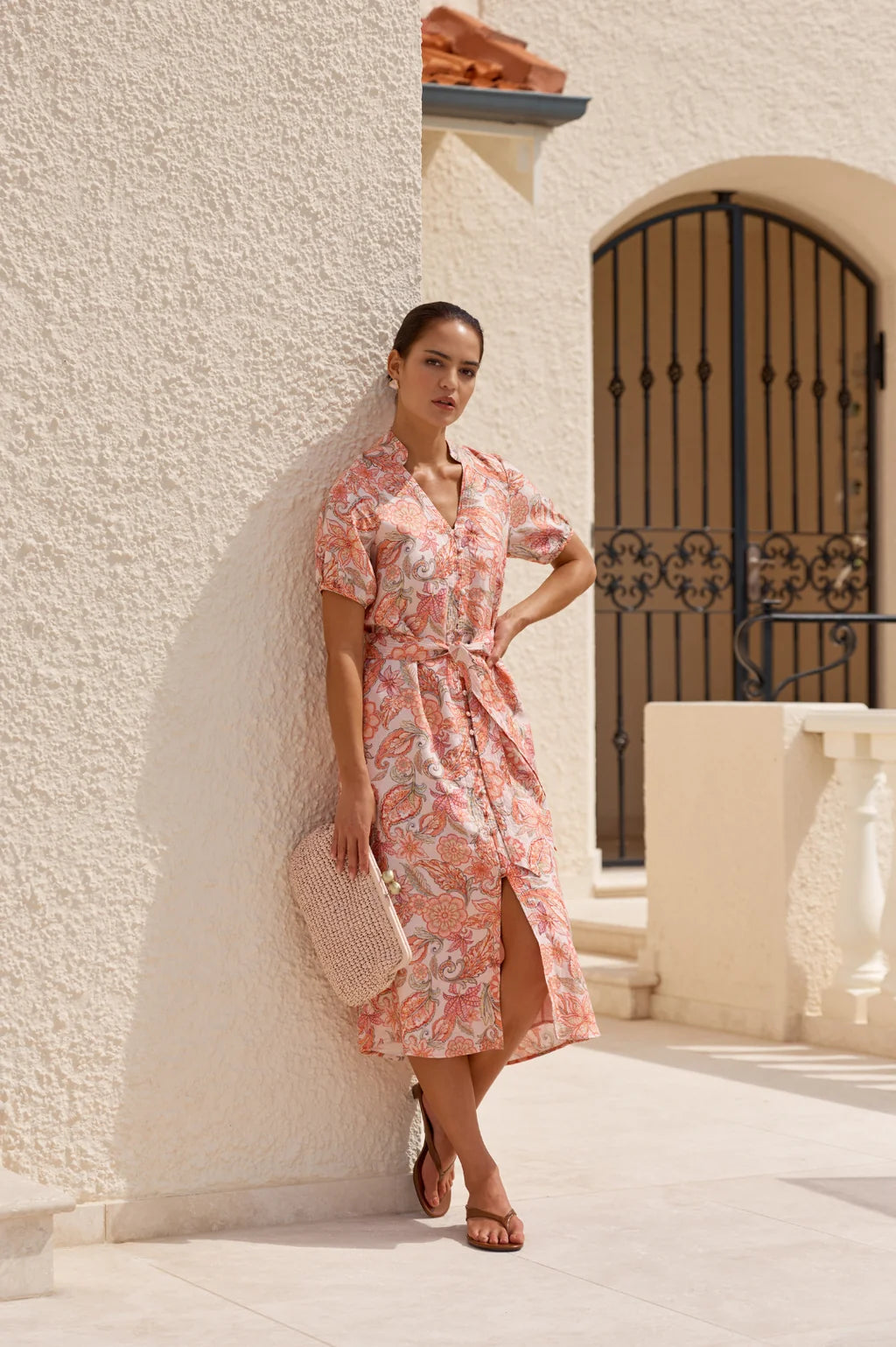 Adorne Vivi Linen Midi Dress