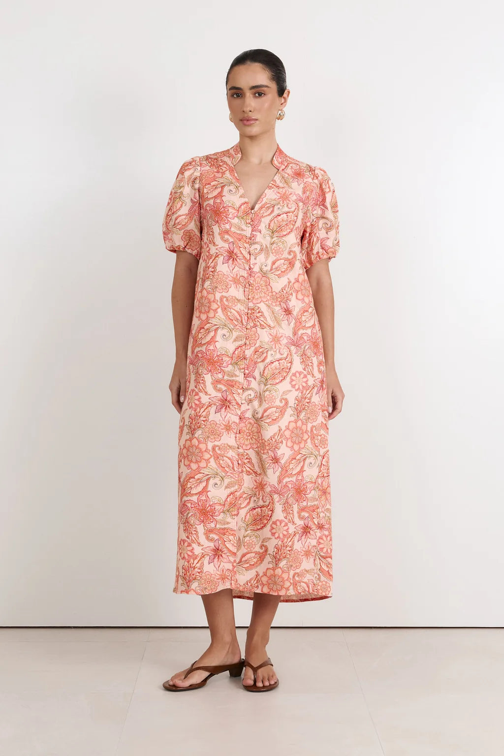 Adorne Vivi Linen Midi Dress