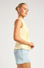 Style State Front Tie Pleated Detail Top