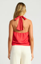 Style State Draped Front Bubble Hem Halter Top